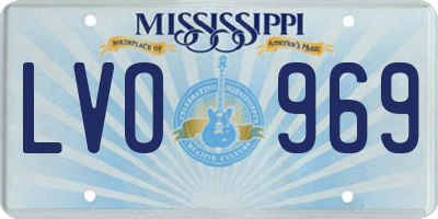 MS license plate LVO969