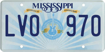 MS license plate LVO970