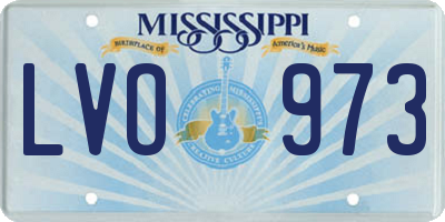 MS license plate LVO973