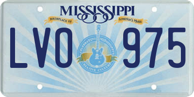 MS license plate LVO975