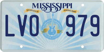 MS license plate LVO979