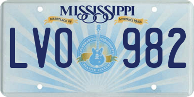 MS license plate LVO982