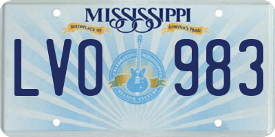 MS license plate LVO983