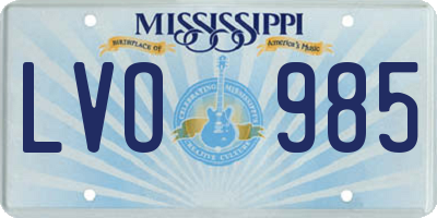 MS license plate LVO985