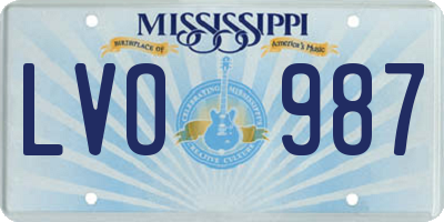 MS license plate LVO987