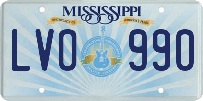 MS license plate LVO990
