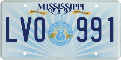 MS license plate LVO991