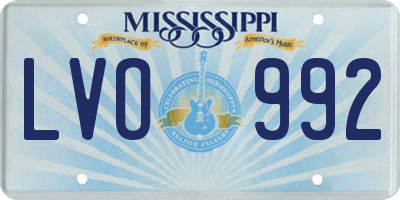 MS license plate LVO992