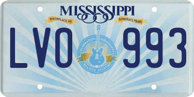 MS license plate LVO993