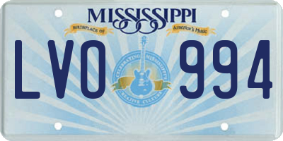 MS license plate LVO994