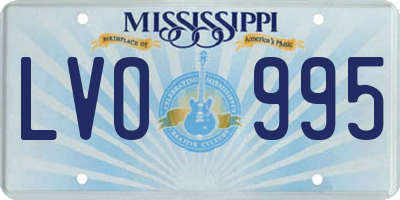 MS license plate LVO995