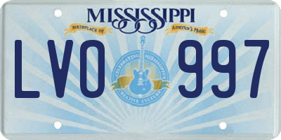 MS license plate LVO997