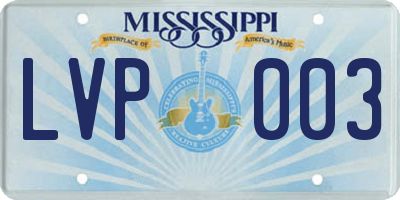 MS license plate LVP003
