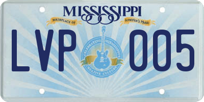 MS license plate LVP005