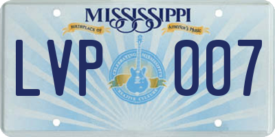 MS license plate LVP007