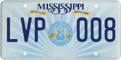 MS license plate LVP008