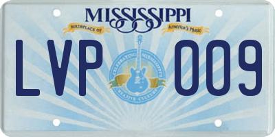 MS license plate LVP009