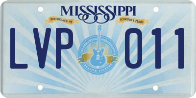 MS license plate LVP011