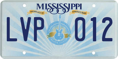 MS license plate LVP012