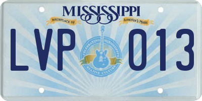 MS license plate LVP013