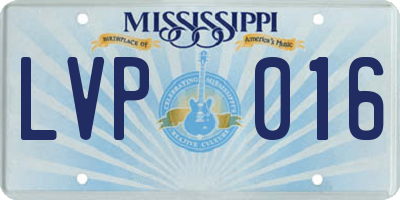 MS license plate LVP016