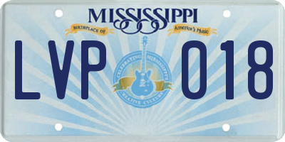 MS license plate LVP018