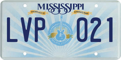MS license plate LVP021