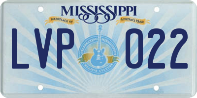 MS license plate LVP022