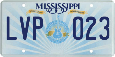 MS license plate LVP023