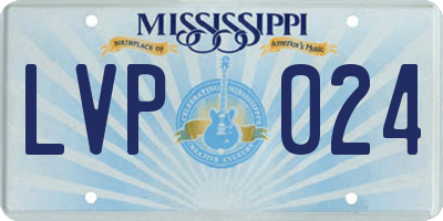 MS license plate LVP024