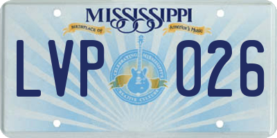 MS license plate LVP026