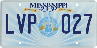 MS license plate LVP027