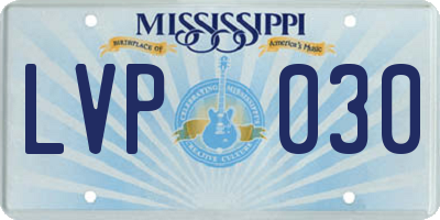 MS license plate LVP030