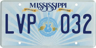 MS license plate LVP032