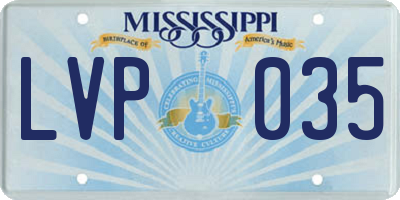 MS license plate LVP035