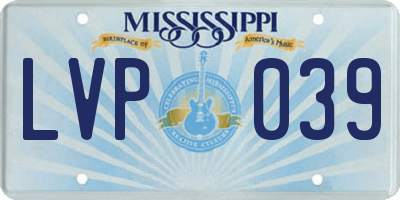 MS license plate LVP039