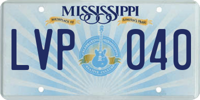MS license plate LVP040