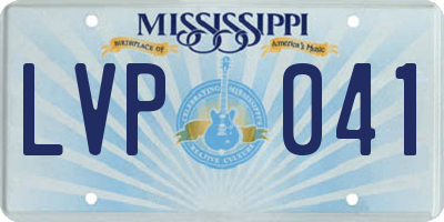 MS license plate LVP041
