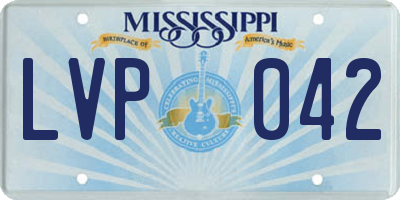 MS license plate LVP042