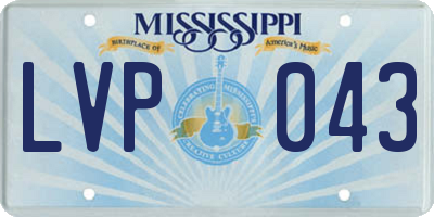 MS license plate LVP043