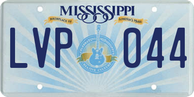 MS license plate LVP044