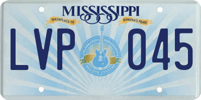 MS license plate LVP045