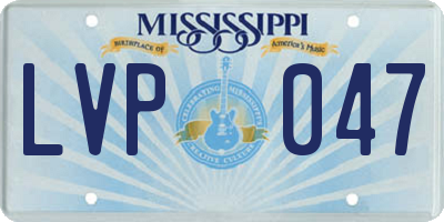 MS license plate LVP047