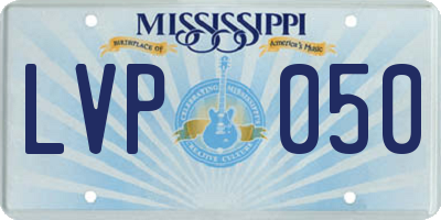 MS license plate LVP050