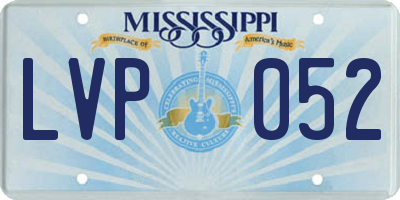 MS license plate LVP052