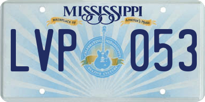 MS license plate LVP053