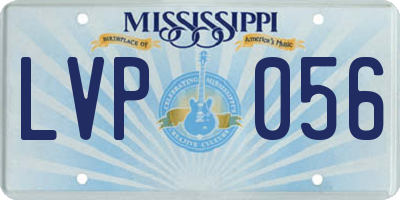 MS license plate LVP056