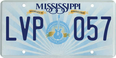 MS license plate LVP057
