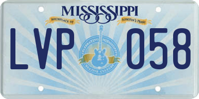 MS license plate LVP058