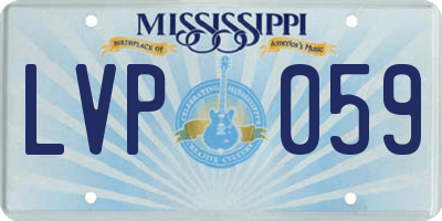 MS license plate LVP059